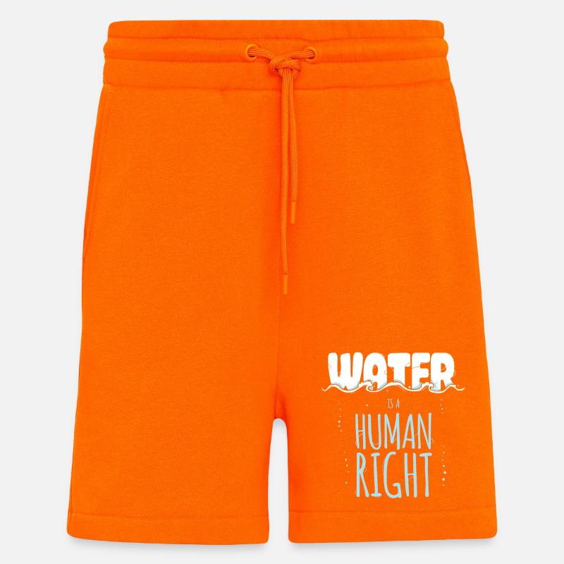 Water is a Human Right - Shorts - made by SPREAD - SUNSET ORANGE