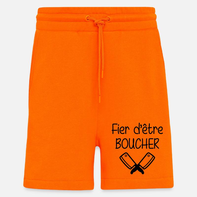 Fier d'être boucher - Short bio décontracté fabriqué en UE - SUNSET ORANGE