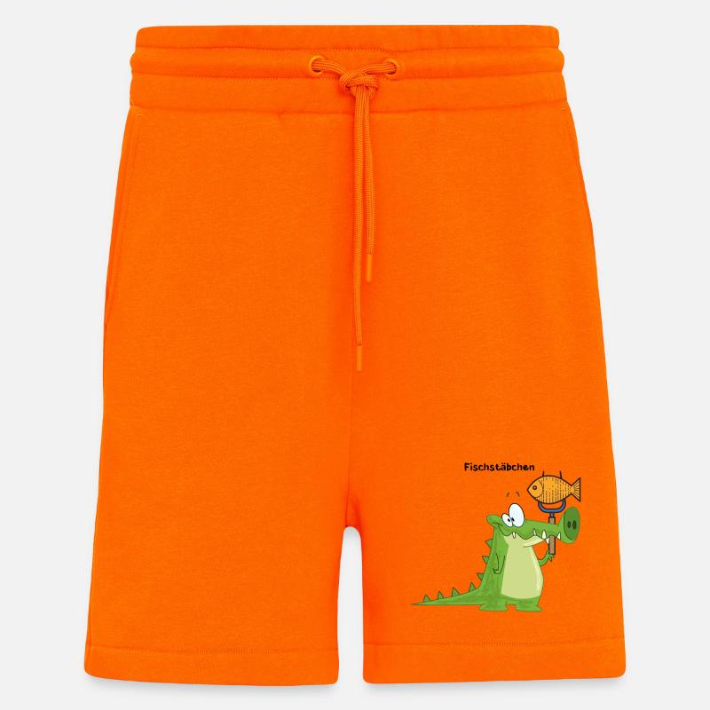 Krokodil Fischstäbchen mit Wort - Shorts - made by SPREAD - SUNSET ORANGE