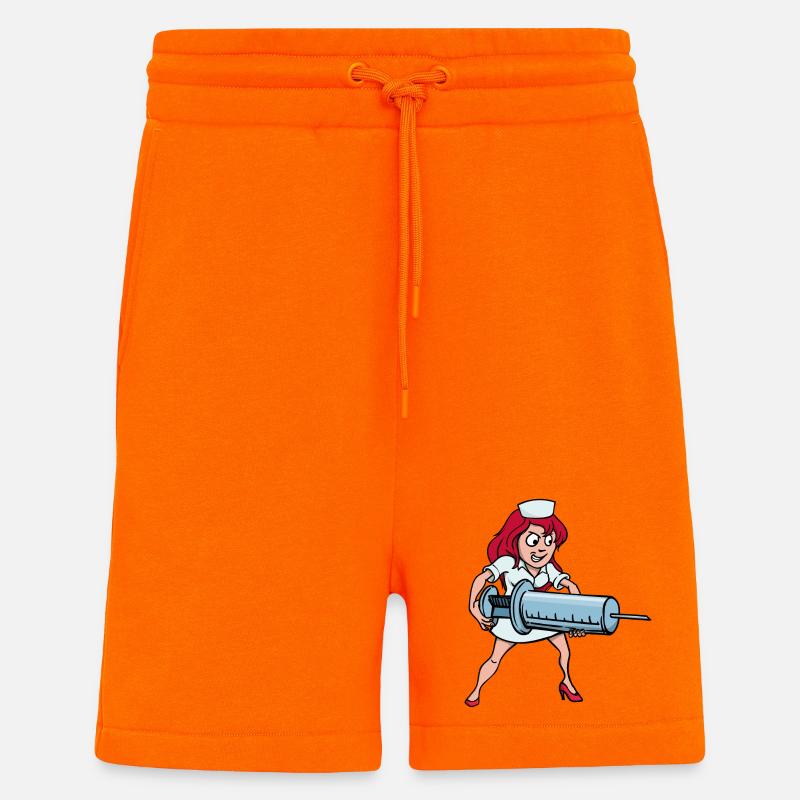 Krankenschwester Spritze Injektion Impfung Beruf - Shorts - made by SPREAD - SUNSET ORANGE