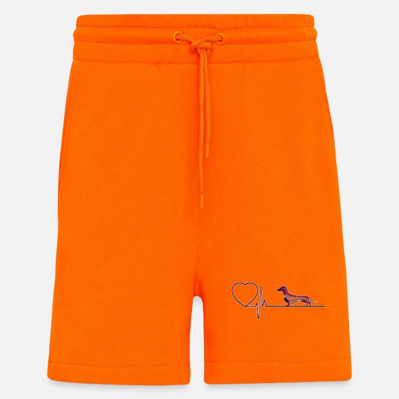 J'aime les teckels - Short bio décontracté fabriqué en UE - SUNSET ORANGE