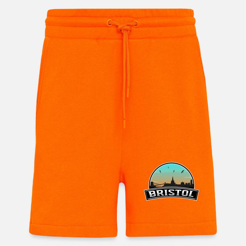 Bristol England Skyline Britisches Souvenir - Shorts - made by SPREAD - SUNSET ORANGE
