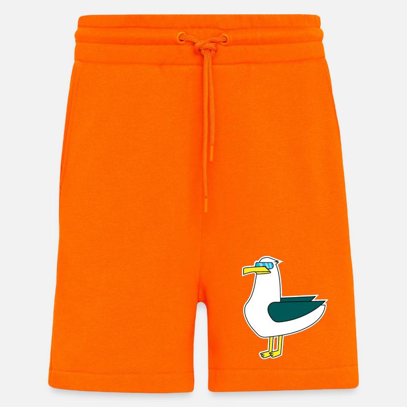 Coole Möwe mit Sonnenbrille - Shorts - made by SPREAD - SUNSET ORANGE