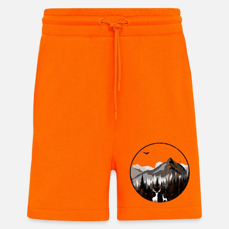 Silhouetten der Mountain Dawn Deer - Shorts - made by SPREAD - SUNSET ORANGE
