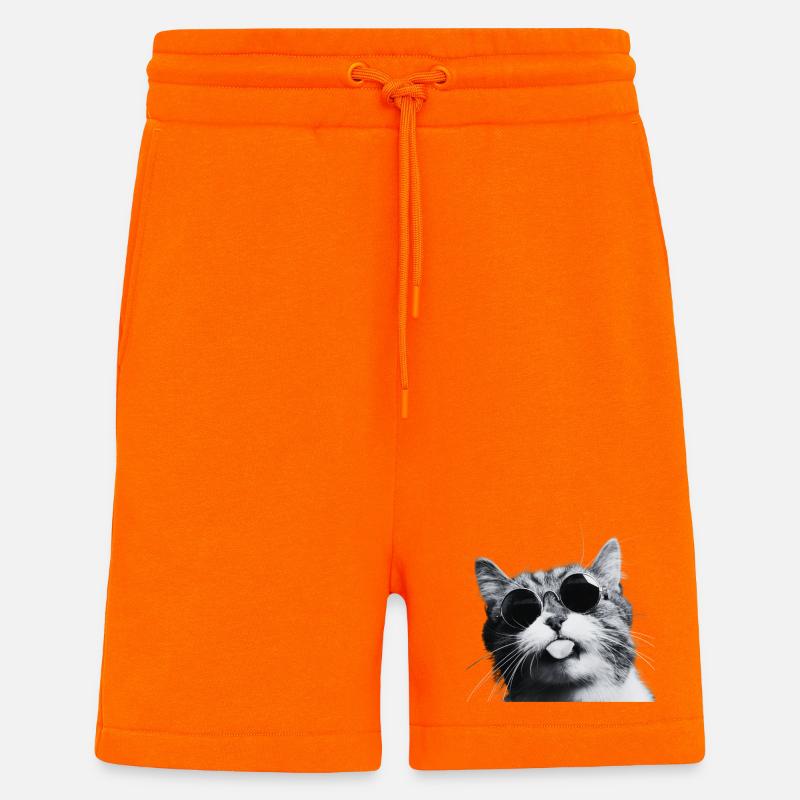 Chill Cat mit runder Sonnenbrille - Shorts - made by SPREAD - SUNSET ORANGE