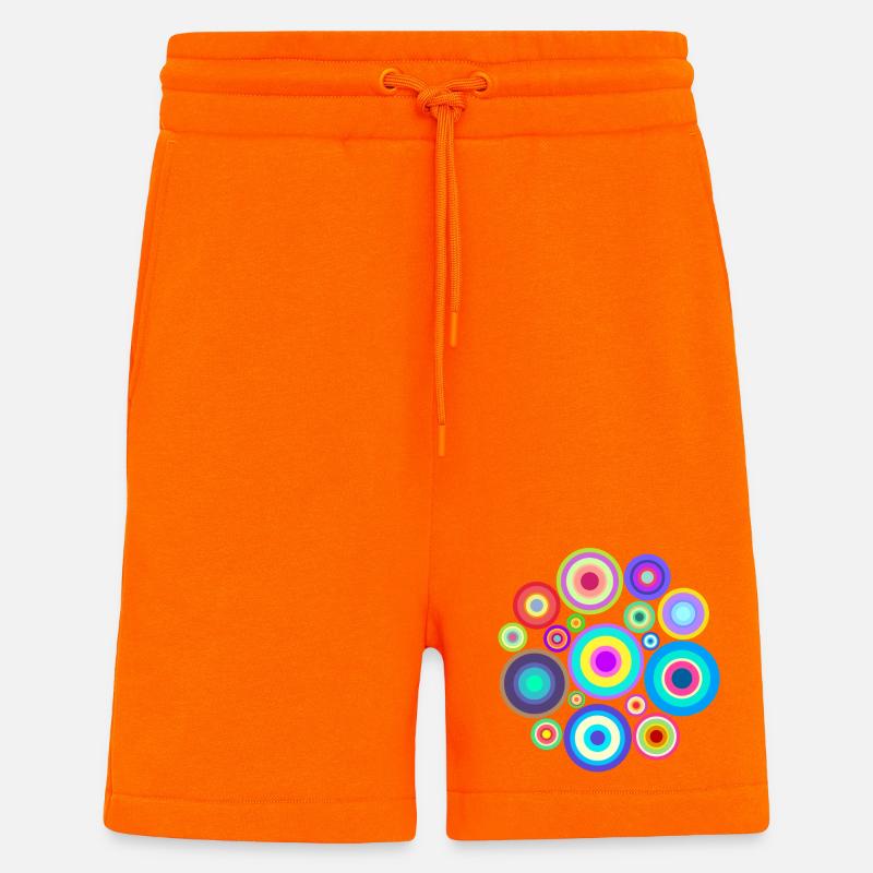Peinture Dessin Creative Abstract Art Patterns - Short bio décontracté fabriqué en UE - SUNSET ORANGE