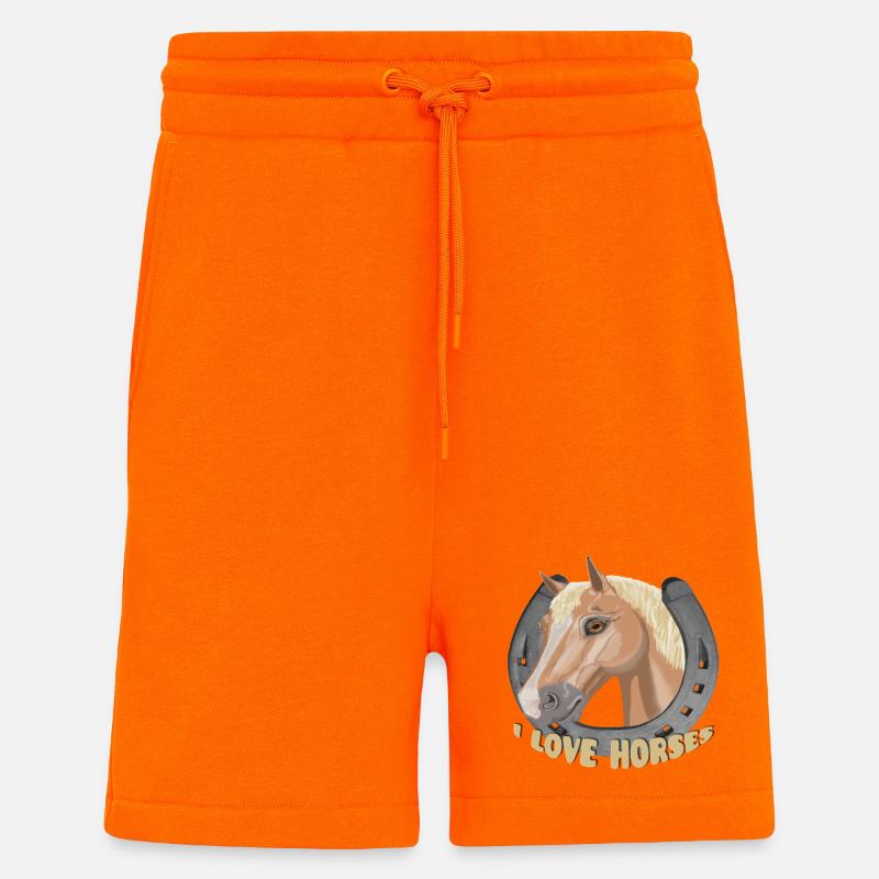 Ich liebe Pferde Pferd Pferd - Shorts - made by SPREAD - SUNSET ORANGE