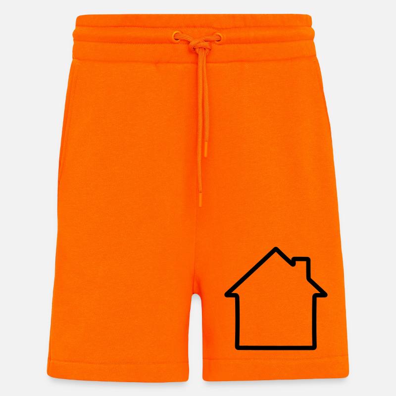 Logo simple de la maison - Short bio décontracté fabriqué en UE - SUNSET ORANGE