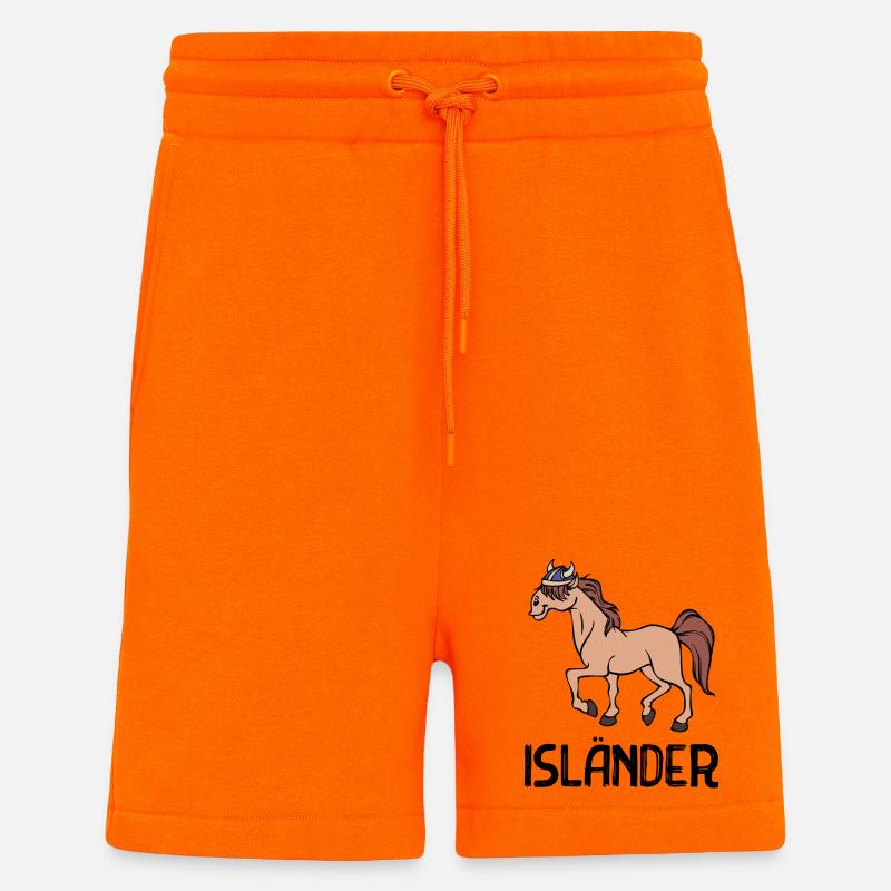 Isländer Pferdenarr Trab Islandpferde Spruch - Shorts - made by SPREAD - SUNSET ORANGE
