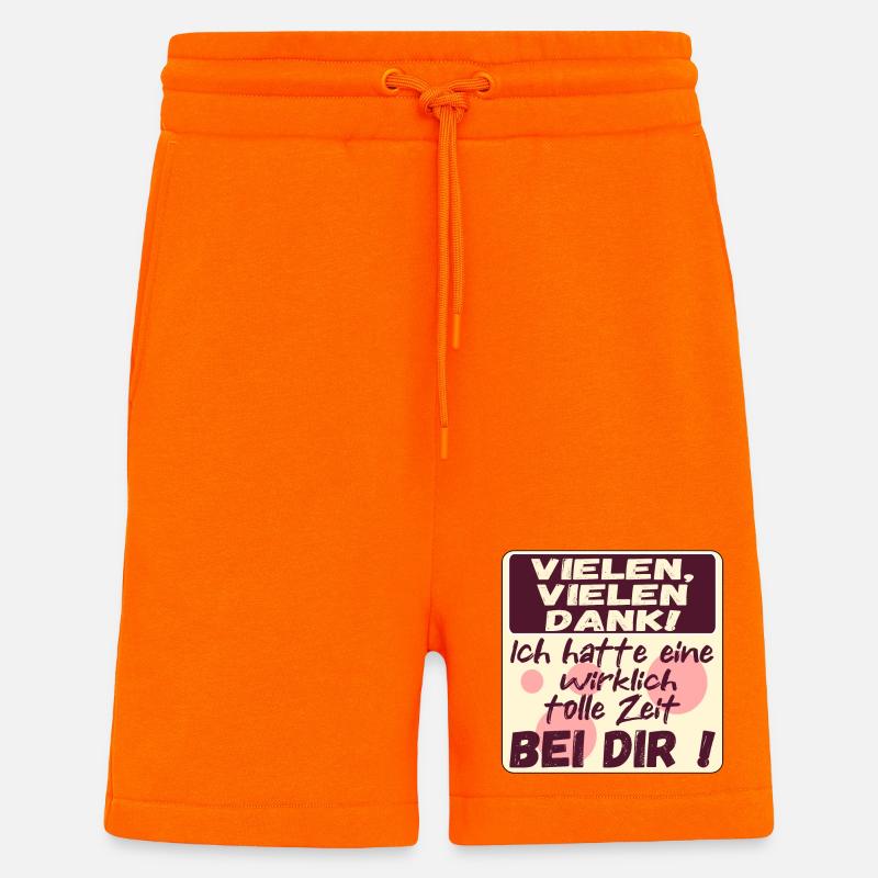 Dankbare Zeit - Abschiedssprüche - SICH BEDANKEN - Shorts - made by SPREAD - SUNSET ORANGE