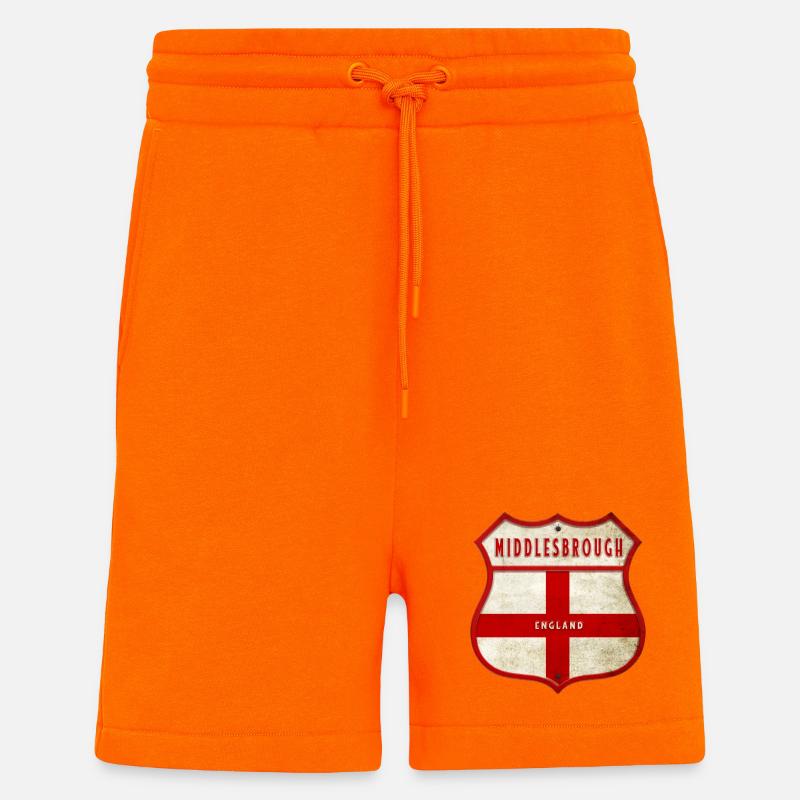 Middlesbrough England Wappen - Shorts - made by SPREAD - SUNSET ORANGE