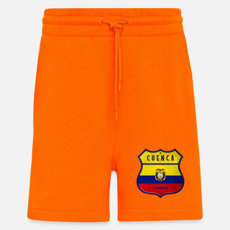 Cuenca Drapeaux de l'Equateur - Short bio décontracté fabriqué en UE - SUNSET ORANGE