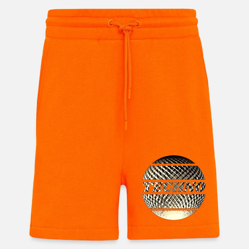 Boule techno disco or - Short bio décontracté fabriqué en UE - SUNSET ORANGE