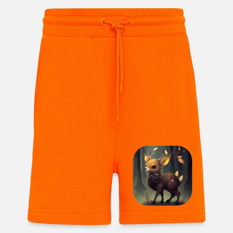 Süßes goldenes Rehkitz im dunklen Wald - Shorts - made by SPREAD - SUNSET ORANGE