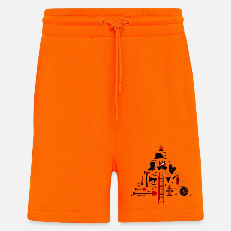 Fire Brigade Hose Fire Extinguisher Rescuer - Shorts - made by SPREAD - SUNSET ORANGE