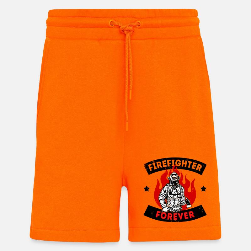 Firefighter Fire Brigade Fire Protection Statement - Shorts - made by SPREAD - SUNSET ORANGE
