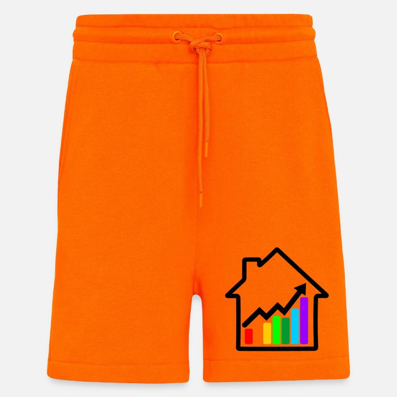 Le prix des maisons augmente. - Short bio décontracté fabriqué en UE - SUNSET ORANGE