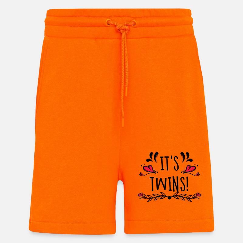 Déclaration familiale Grossesse Bébé enceinte - Short bio décontracté fabriqué en UE - SUNSET ORANGE