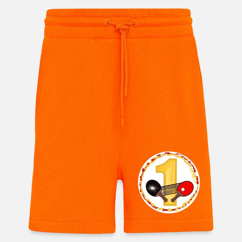 Conception d’anniversaire de tennis de table - Short bio décontracté fabriqué en UE - SUNSET ORANGE