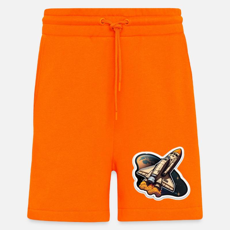 Fusée spatiale - Short bio décontracté fabriqué en UE - SUNSET ORANGE