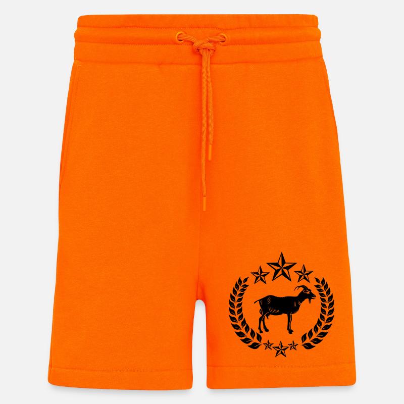 Ziege in Lorbeerkranzsternen - Shorts - made by SPREAD - SUNSET ORANGE