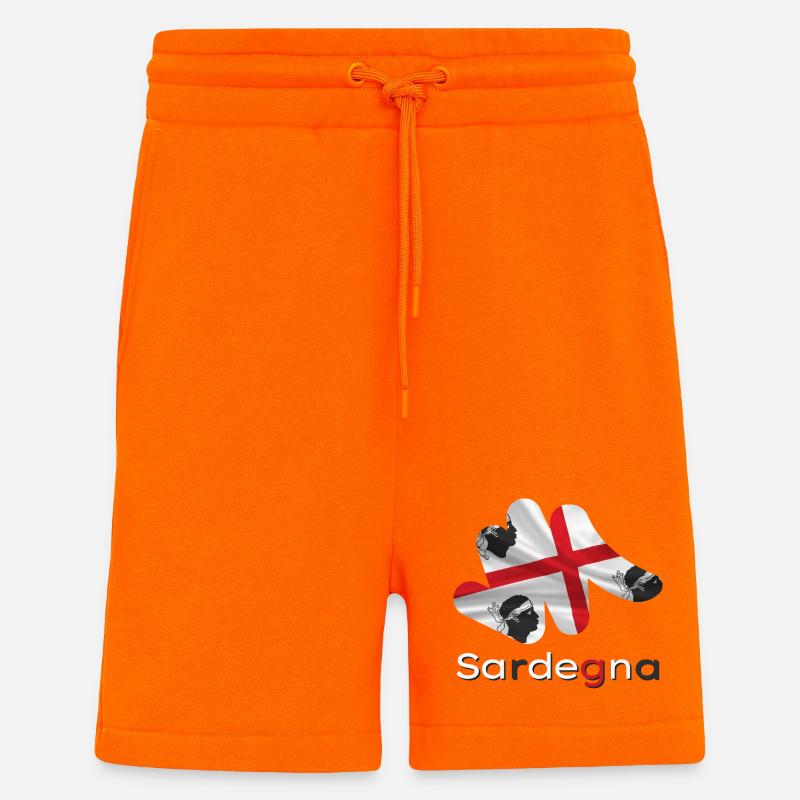 Drapeau Sardaigne - Short bio décontracté fabriqué en UE - SUNSET ORANGE