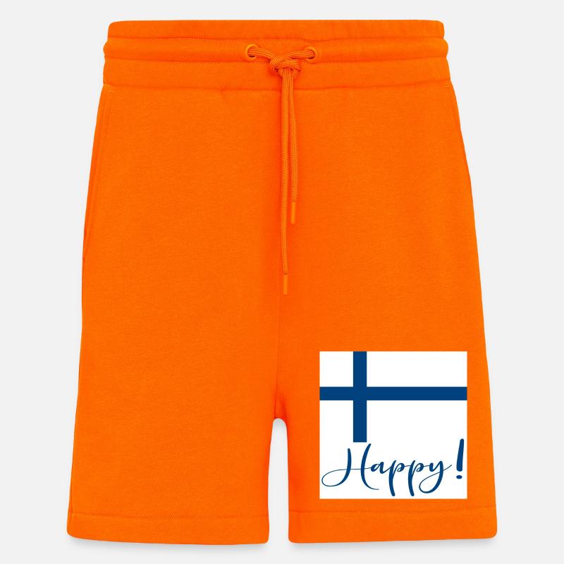 DRAPEAU FINLANDAIS - SIGNE HEUREUX - Short bio décontracté fabriqué en UE - SUNSET ORANGE