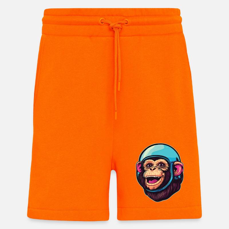 Singe de l’espace - Short bio décontracté fabriqué en UE - SUNSET ORANGE
