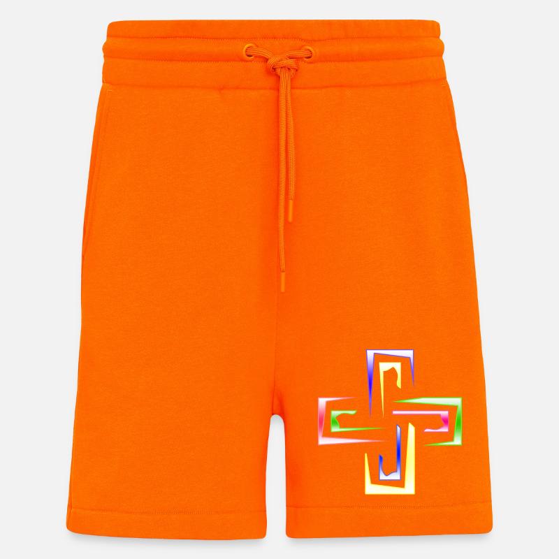 Neon Prism Frames abstraktes Logo - Shorts - made by SPREAD - SUNSET ORANGE
