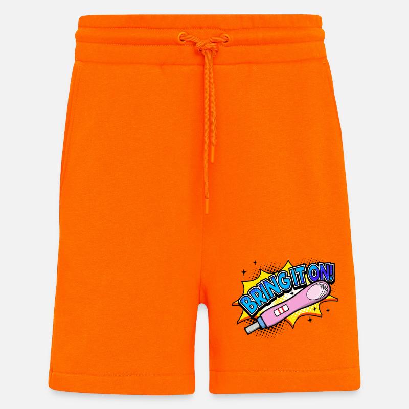 Déclaration de grossesse mère bébé - Short bio décontracté fabriqué en UE - SUNSET ORANGE