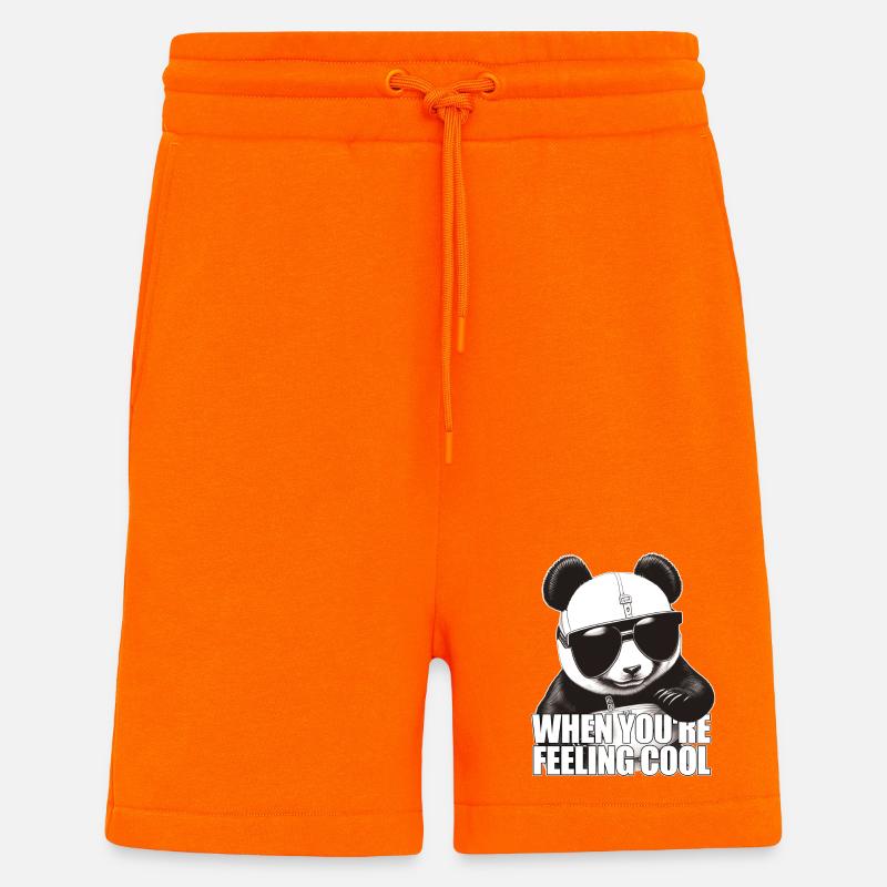 Cool panda feeling good - Shorts - made by SPREAD - SUNSET ORANGE