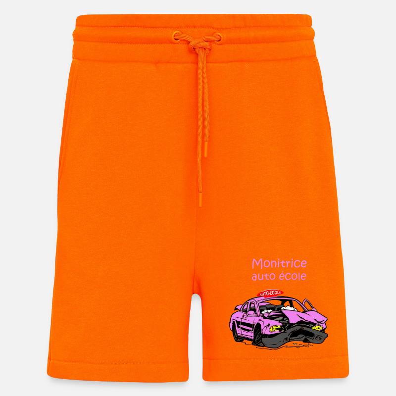 Monitrice auto-école - Short bio décontracté fabriqué en UE - SUNSET ORANGE