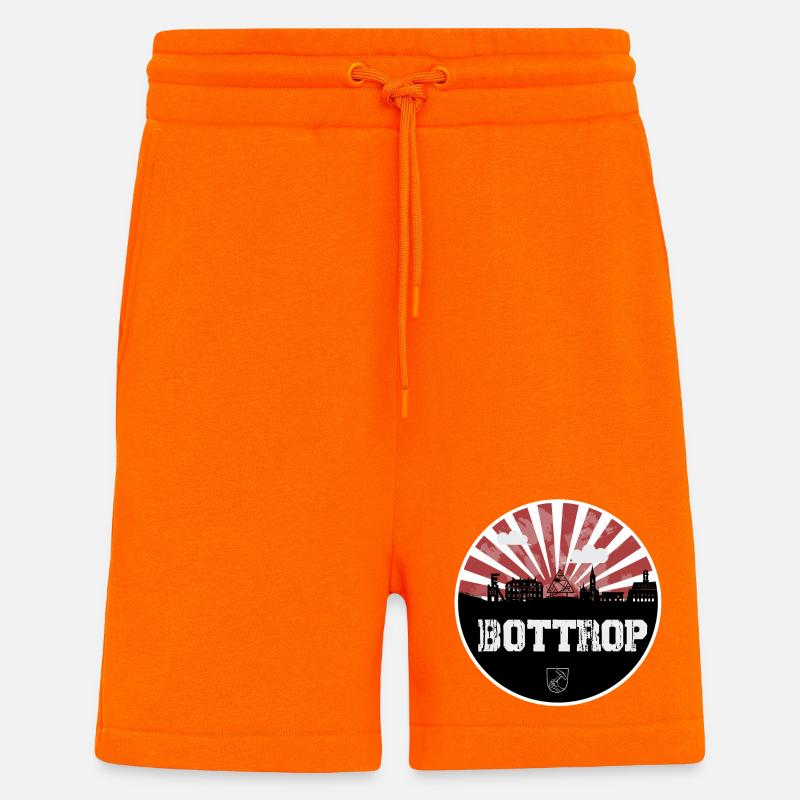 Bottrop Skyline Red & White - Shorts - made by SPREAD - SUNSET ORANGE