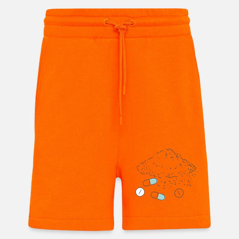 Complément alimentaire Pilules Poudre Comprimés - Short bio décontracté fabriqué en UE - SUNSET ORANGE