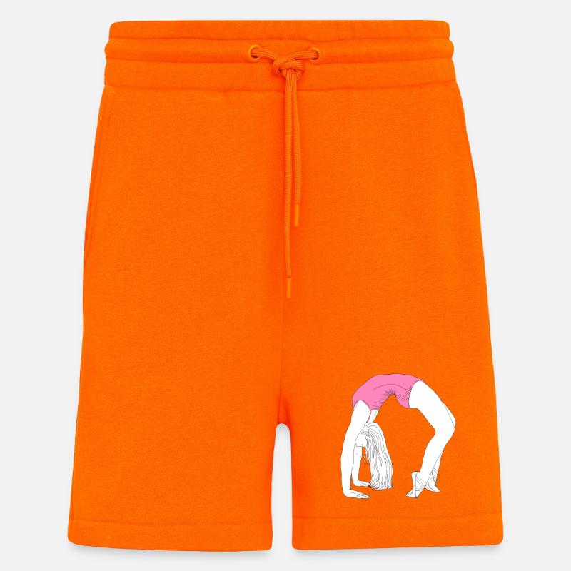 Pont de la danse acrobatique - Short bio décontracté fabriqué en UE - SUNSET ORANGE