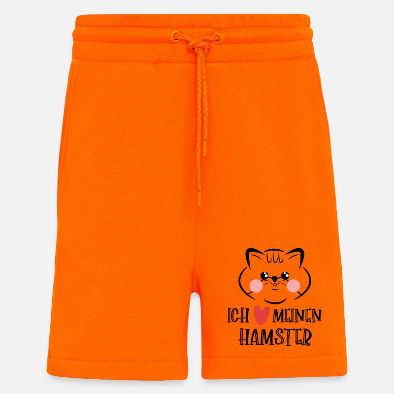 Hamster Herz Statement Lieblingstier Haustiere - Shorts - made by SPREAD - SUNSET ORANGE