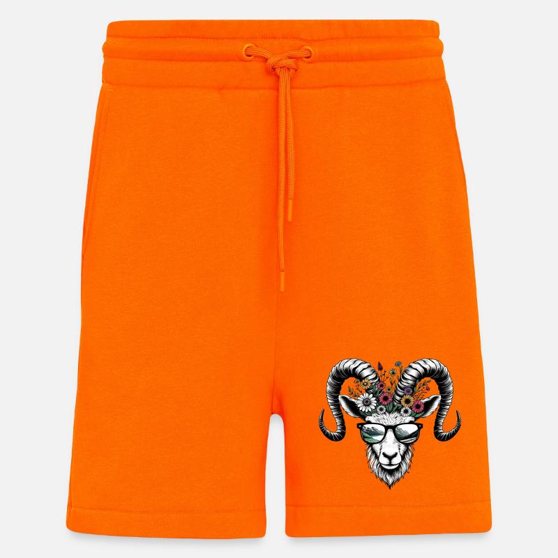 Steinbock Berge Wandern Sonnenbrille Sternzeichen - Shorts - made by SPREAD - SUNSET ORANGE