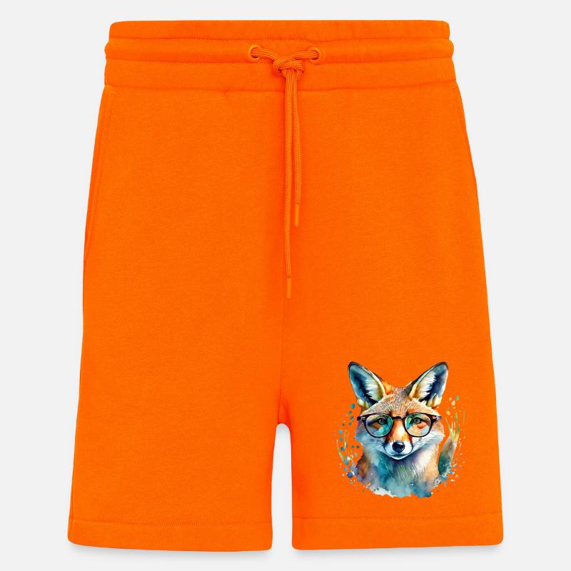 Fuchs mit Brille - Shorts - made by SPREAD - SUNSET ORANGE