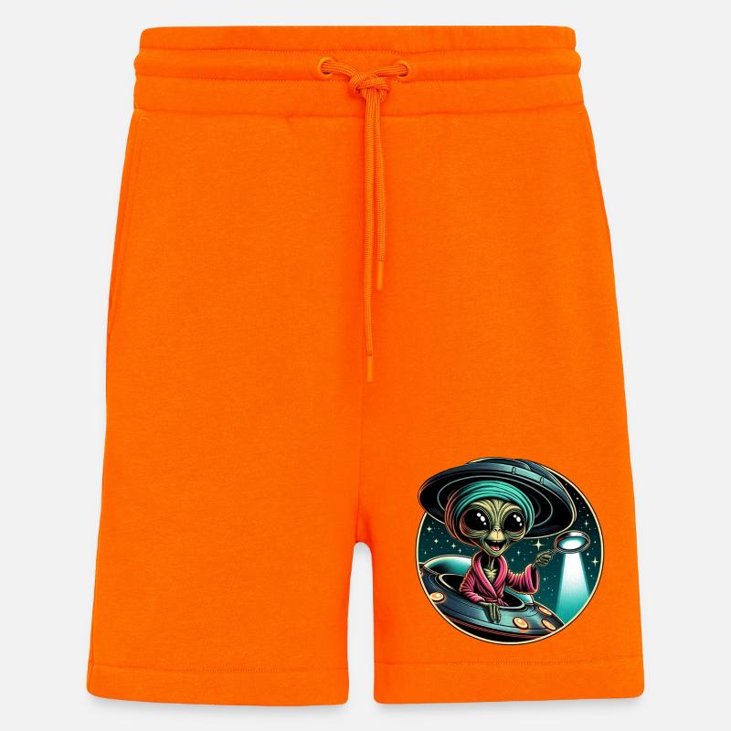 Alien detective in UFO light - Shorts - made by SPREAD - SUNSET ORANGE