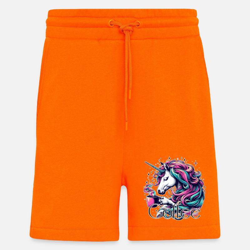 Einhorn Kaffee Geschenk - Shorts - made by SPREAD - SUNSET ORANGE