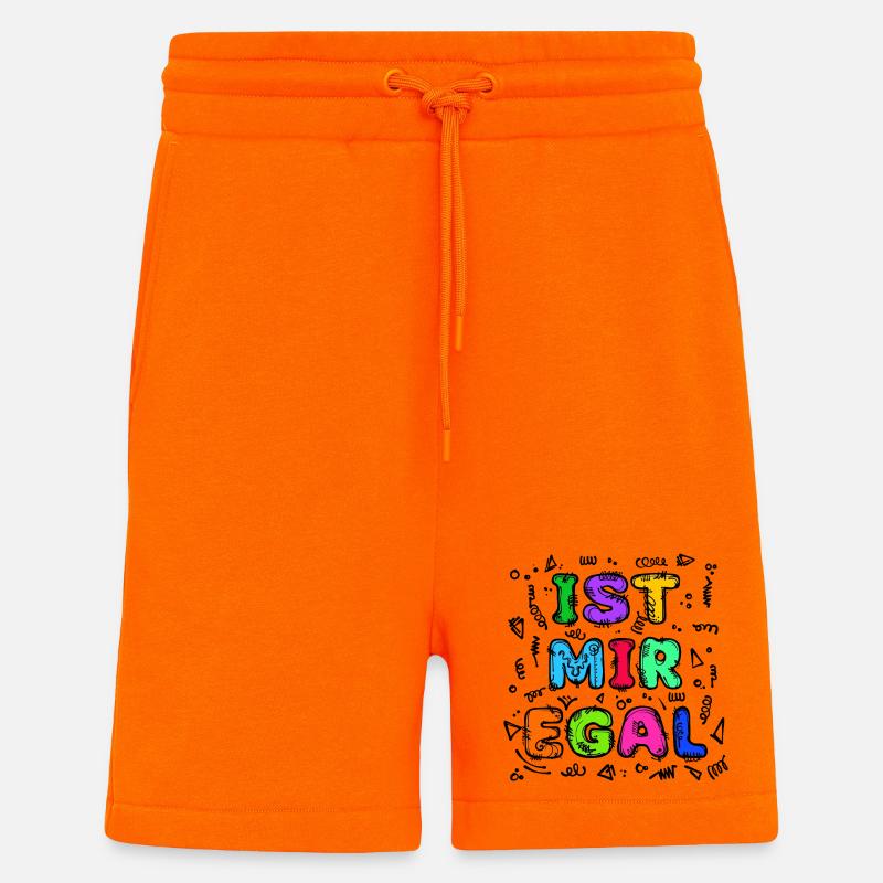 Is Mir Egal Chill Statement Gleichgültig - Shorts - made by SPREAD - SUNSET ORANGE