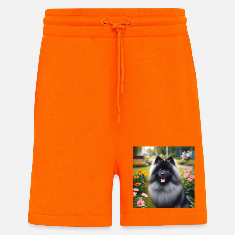 Wolspitz Keeshond - Pantaloncini ecologici casual Made in UE - SUNSET ORANGE