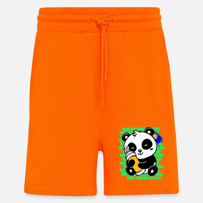 Graffiti Panda Zeichnen Illustration Spraydose - Shorts - made by SPREAD - SUNSET ORANGE