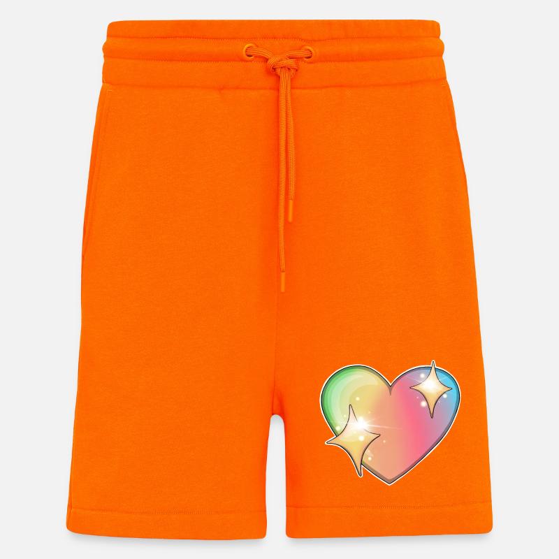 Regenbogenherz mit Sternenfunkeln - Shorts - made by SPREAD - SUNSET ORANGE