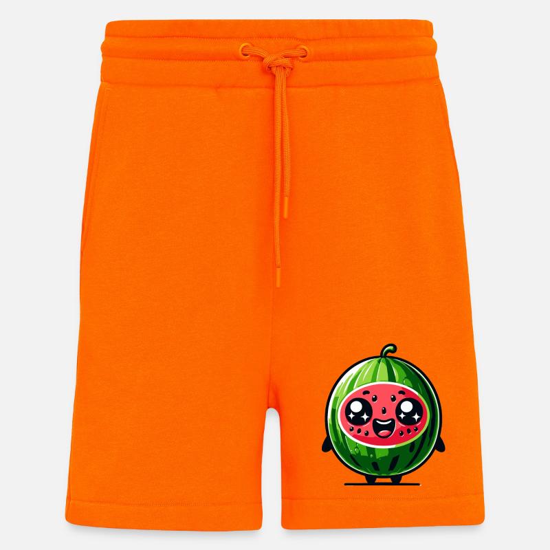 Watermelon Whimsy : la joie juteuse - Short bio décontracté fabriqué en UE - SUNSET ORANGE