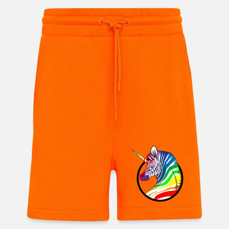 Regenbogen Einhorn Zebra - Shorts - made by SPREAD - SUNSET ORANGE