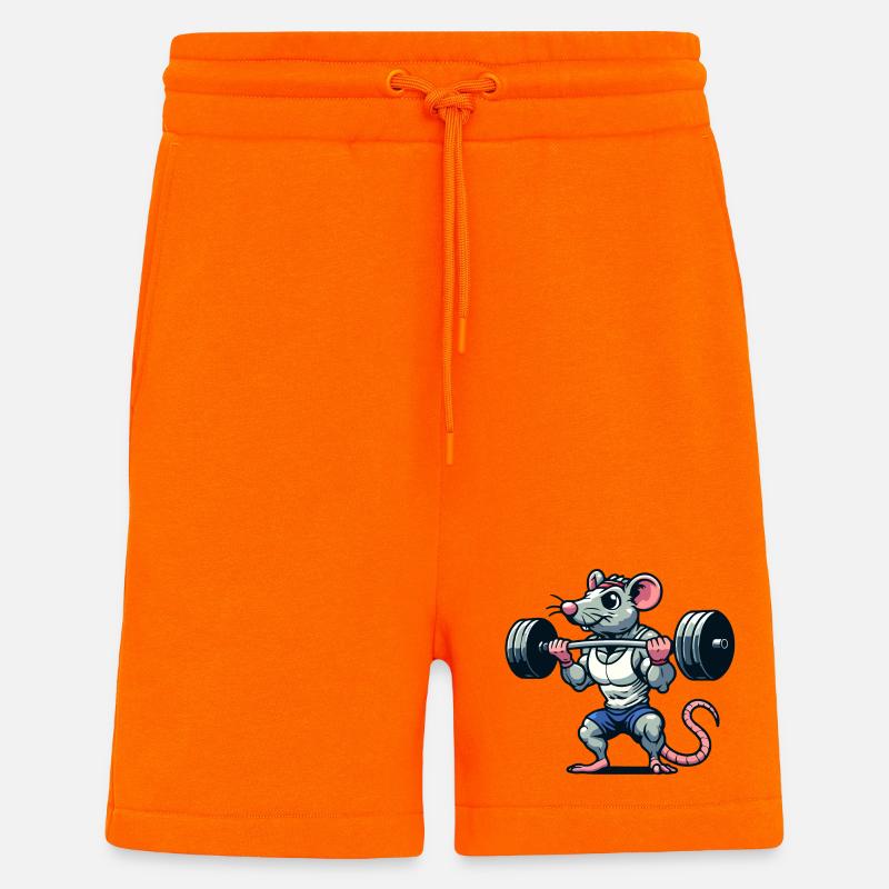 Mighty Mouse Lifter: Der Workout-Krieger - Shorts - made by SPREAD - SUNSET ORANGE