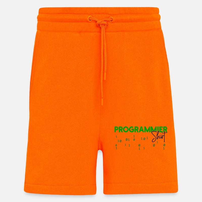 Programmeur Développeur Code Statement Scripting - Short bio décontracté fabriqué en UE - SUNSET ORANGE