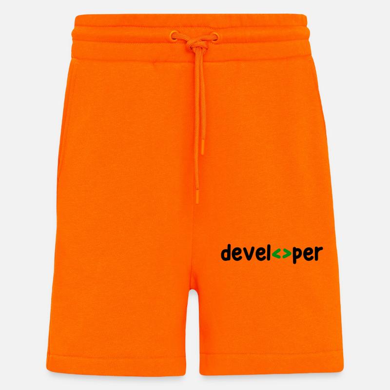 Développeur Spruch Coden Softwareentwickler Nerd - Short bio décontracté fabriqué en UE - SUNSET ORANGE