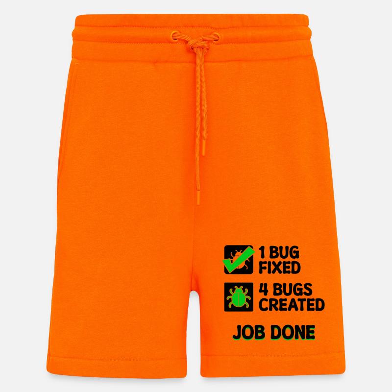 Programmierer Developer Bugfixing Bugs Skripting - Shorts - made by SPREAD - SUNSET ORANGE